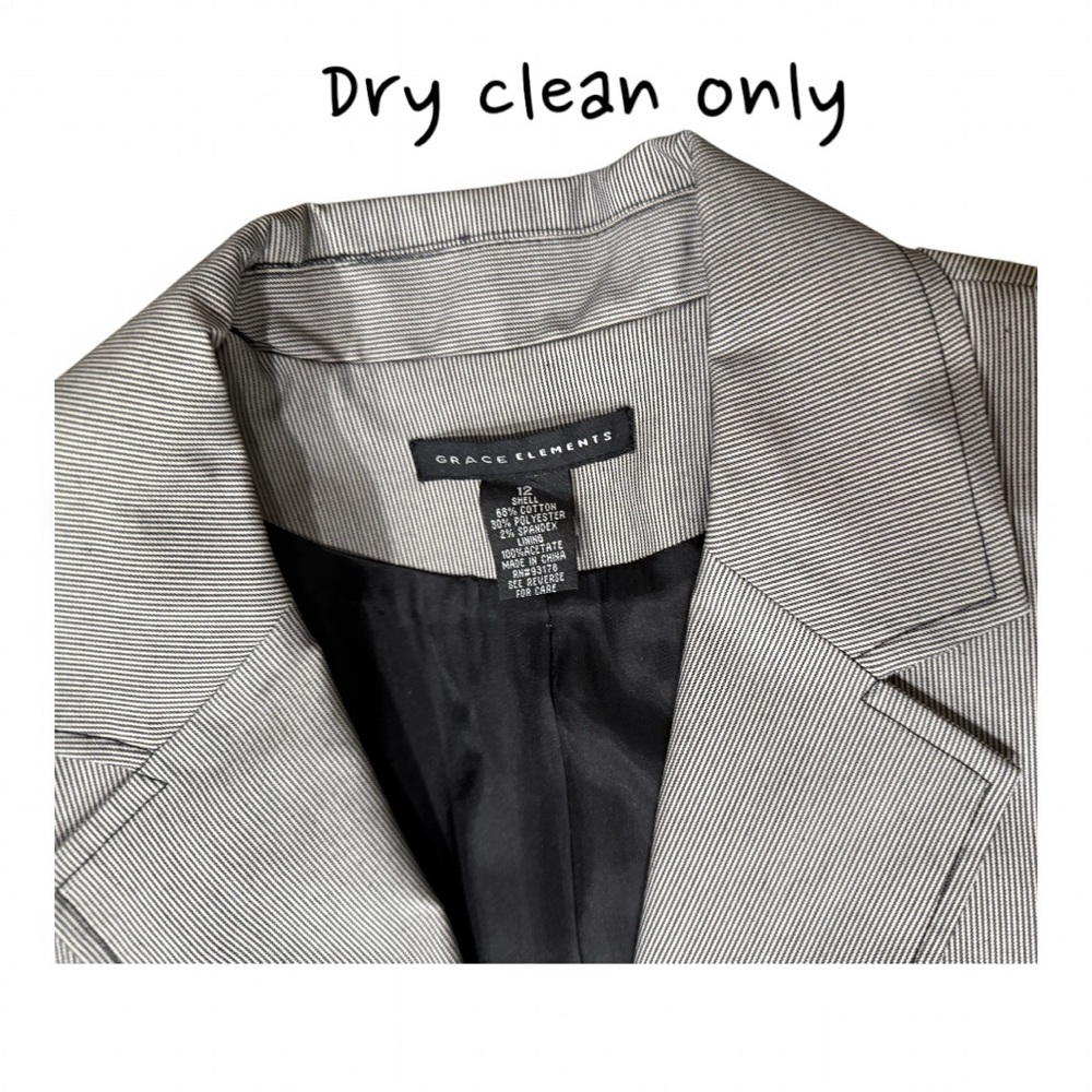 Grace Elements Professional Blazer Black/Grey Tai… - image 2